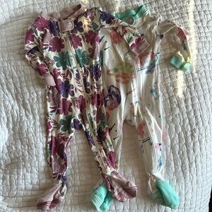 Burt’s Bees Girl Footie Pajamas Bundle 3-6 months